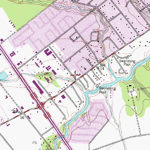 Topographic Map of Pine Drive Baptist Christian School, TX