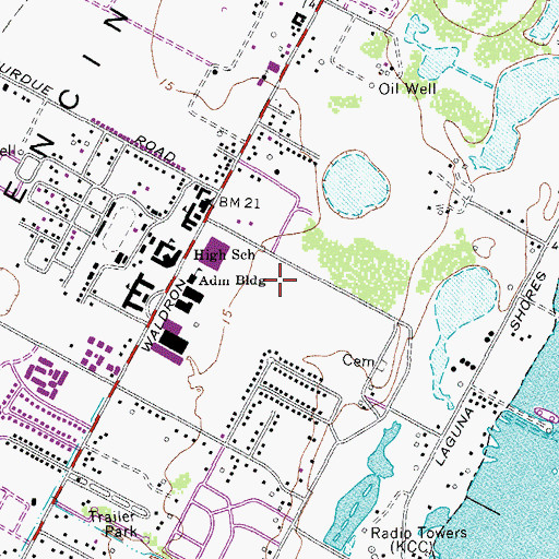 Topographic Map of Flour Bluff Intermediate School, TX