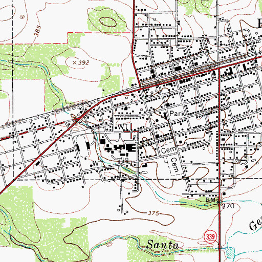 Topographic Map of Benavides Junior High School, TX