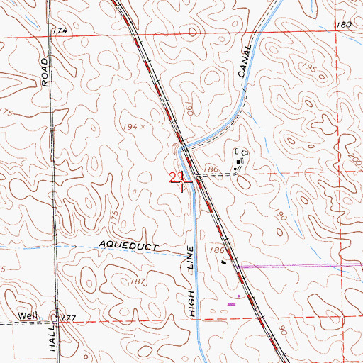 Topographic Map of High Line Canal, CA