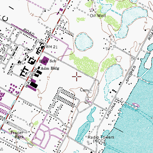 Topographic Map of Flour Bluff Junior High School, TX