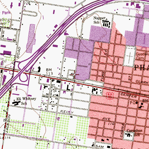 Topographic Map of Grace Christian School, TX