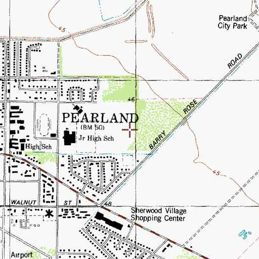 Topographic Map of C J Harris Elementary School, TX