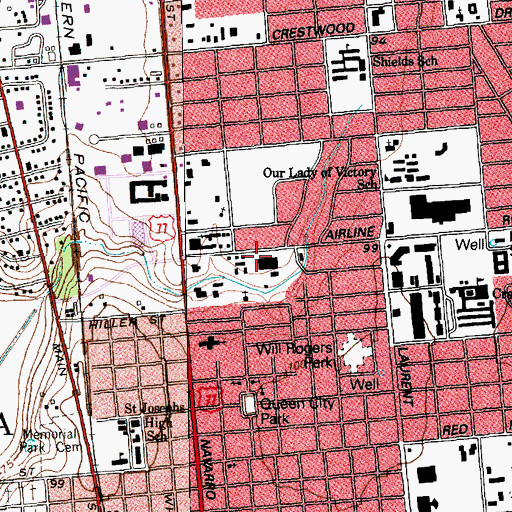 Topographic Map of Victoria Christian School, TX