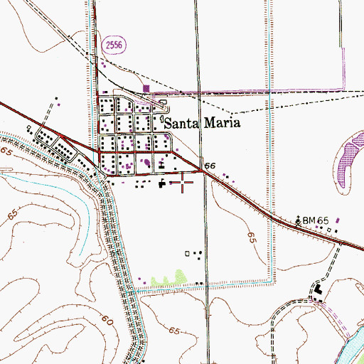Topographic Map of Santa Maria Middle School, TX