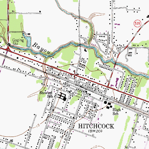 Topographic Map of Galveston County Juvenile Justice Alternative Education Program, TX