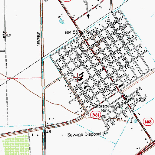 Topographic Map of Markham Elementary School, TX