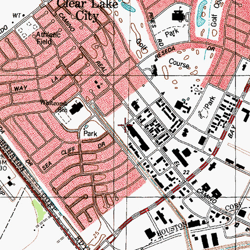 Topographic Map of Clear Lake Montessori School, TX