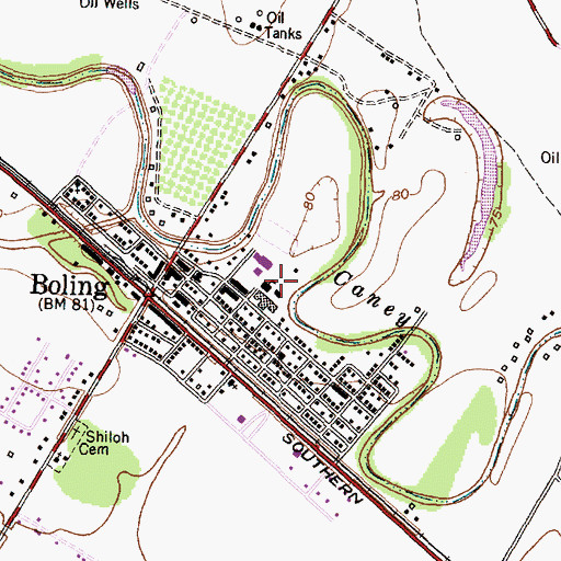 Topographic Map of Iago Junior High School, TX