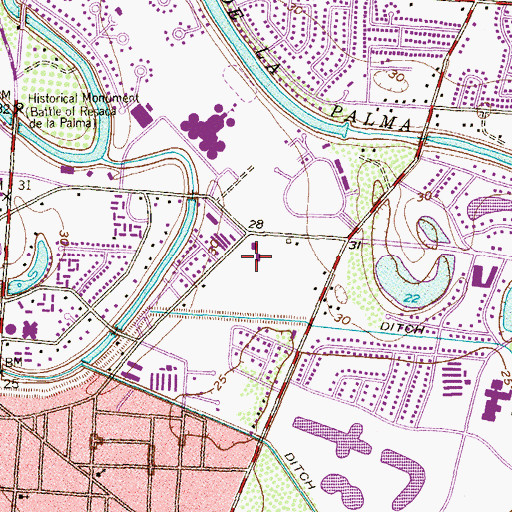 Topographic Map of Saint Luke Catholic School, TX