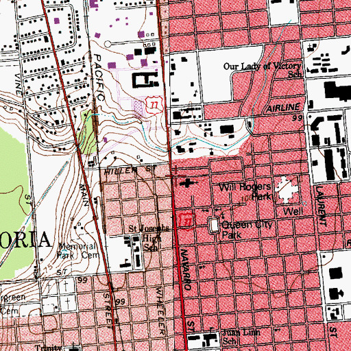 Topographic Map of First Presbyterian Church Day School, TX