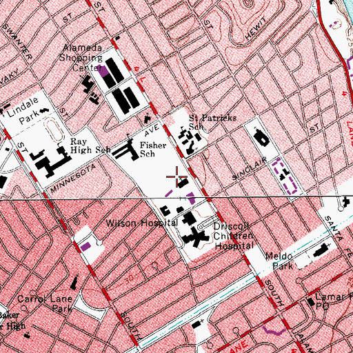 Topographic Map of Cathedral of the Palms Christian School, TX