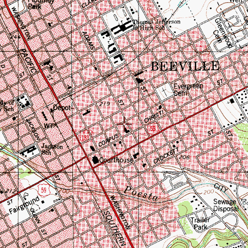 Topographic Map of Saint Philip's Episcopal School, TX