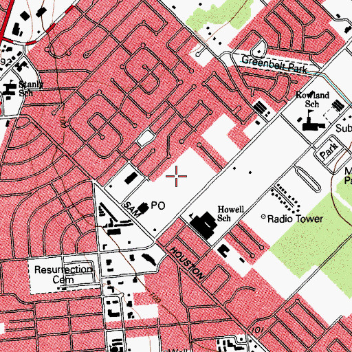 Topographic Map of Faith Academy - Elementary School Campus - Christian, TX