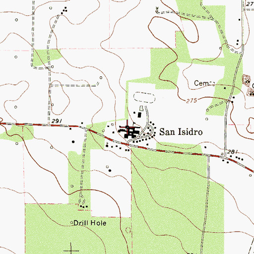 Topographic Map of San Isidro Elementary School, TX