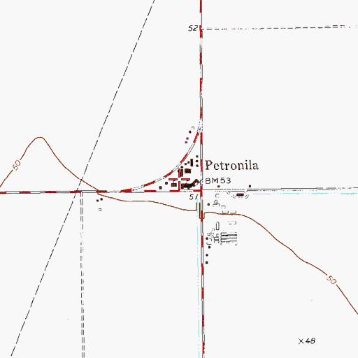 Topographic Map of Petronila Elementary School, TX