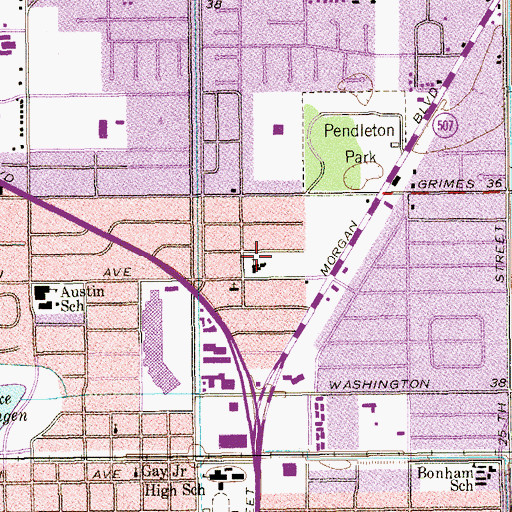 Topographic Map of Saint Albans Episcopal Day School, TX