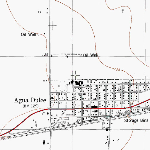 Topographic Map of Agua Dulce Elementary School, TX