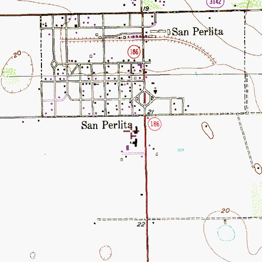 Topographic Map of San Perlita High School, TX
