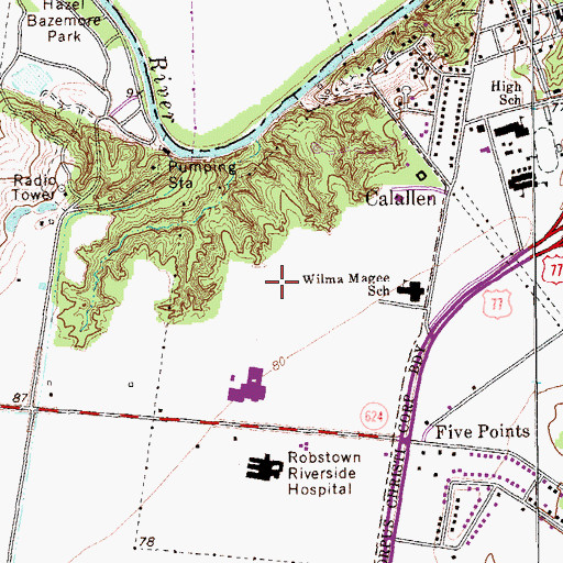 Topographic Map of Nueces County Juvenile Justice Alternative Education Program, TX