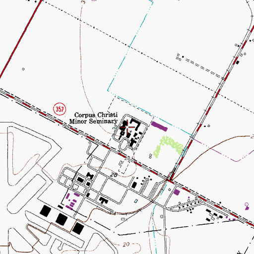 Topographic Map of John Paul Il Catholic High School, TX