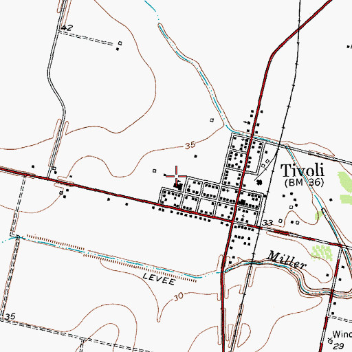 Topographic Map of Austwell - Tivoli High School, TX