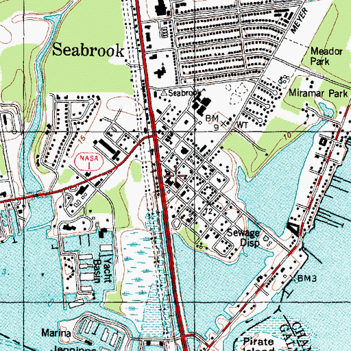 Topographic Map of Seabrook Montessori School, TX