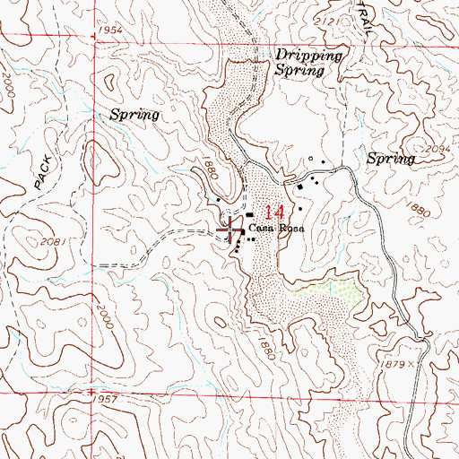 Topographic Map of Casa Rosa, AZ