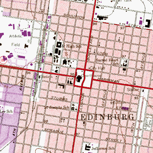 Topographic Map of Hidalgo County Juvenile Justice Alternative Education Program, TX