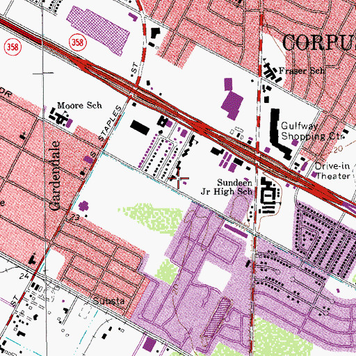 Topographic Map of Our Lady of Perpetual Help Catholic School, TX
