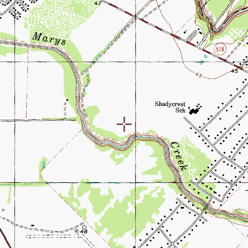 Topographic Map of Carden Jackson School, TX