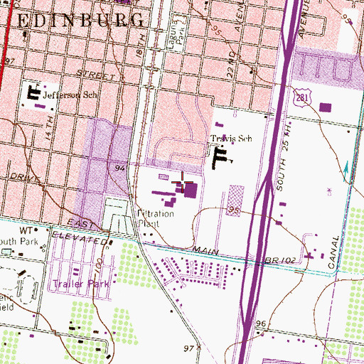 Topographic Map of Harwell Middle School, TX