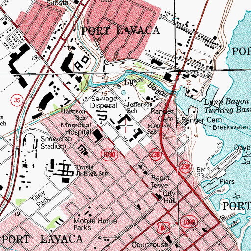 Topographic Map of Harrison Jefferson Madison Elementary School, TX