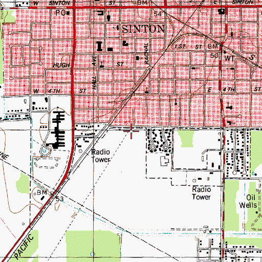 Topographic Map of County of San Patricio - Juvenile Probation Department, TX