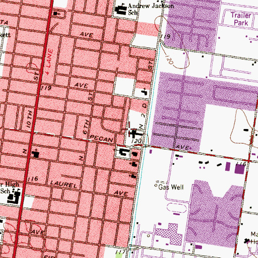 Topographic Map of Saint Paul Lutheran School, TX