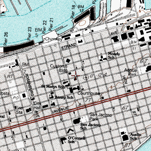 Topographic Map of East End Preschool, TX
