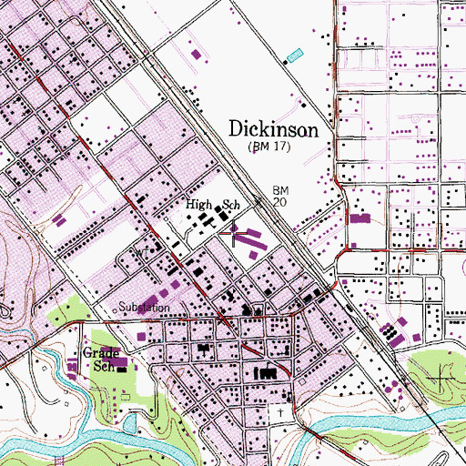 Topographic Map of McAdams Junior High School, TX