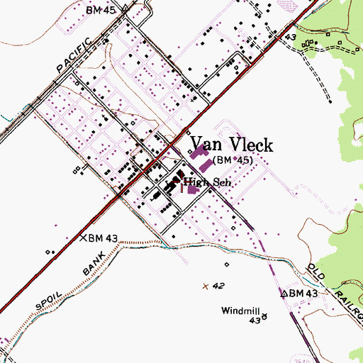 Topographic Map of Matagorda County Alternative Education School, TX