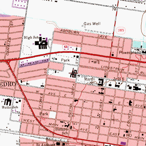 Topographic Map of Salazar Elementary School, TX