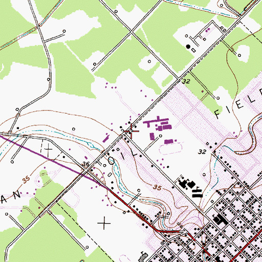 Topographic Map of Brazoria County Juvenile Justice Alternative Education Program, TX