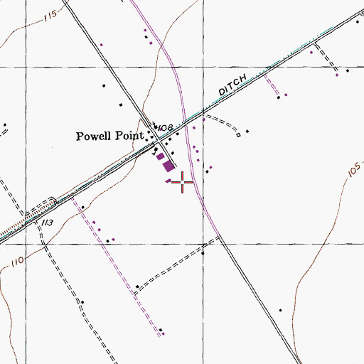 Topographic Map of Powell Point Elementary School, TX