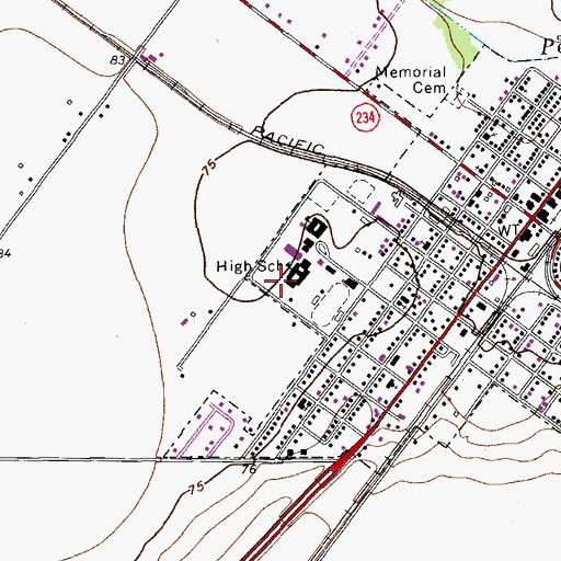 Topographic Map of Odem High School, TX