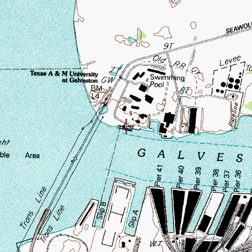 Topographic Map of Seaborne Conservation Corps, TX