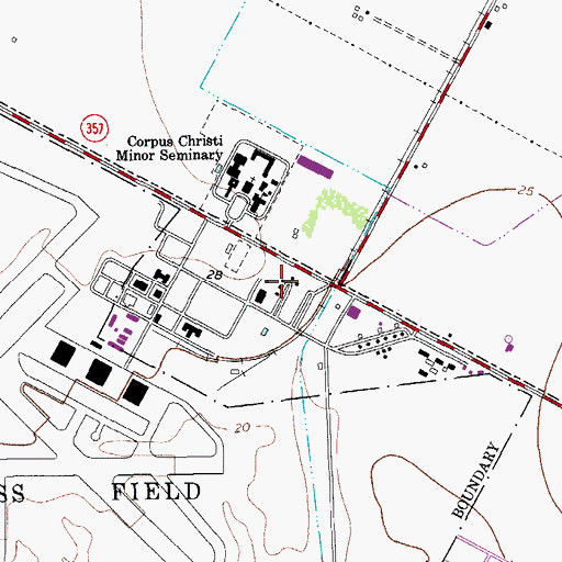 Topographic Map of Bishop Garriga Catholic Middle School, TX