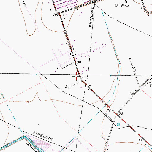 Topographic Map of Walt Disney Elementary School, TX