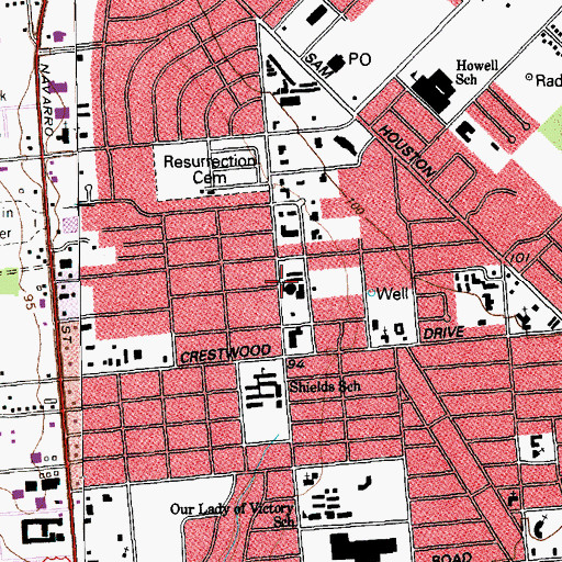 Topographic Map of Northside Baptist Day School, TX