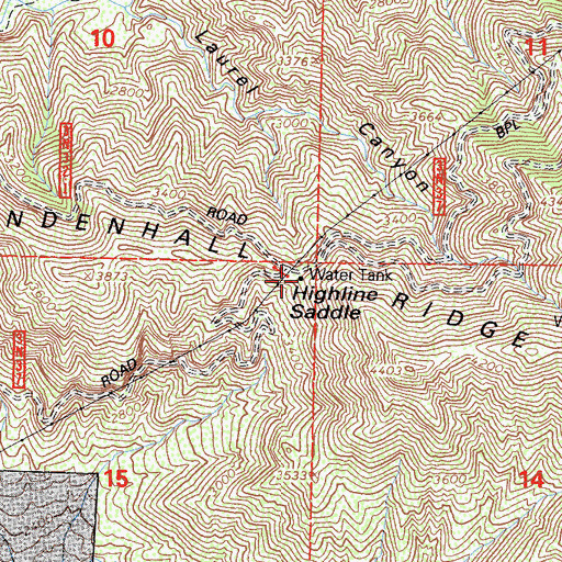 Topographic Map of Highline Saddle, CA