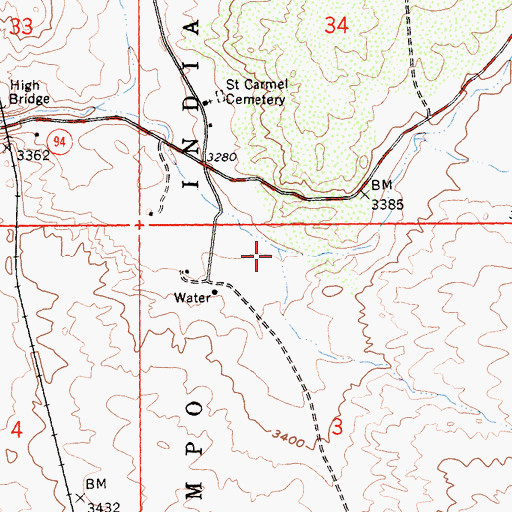 Topographic Map of Hill Valley, CA