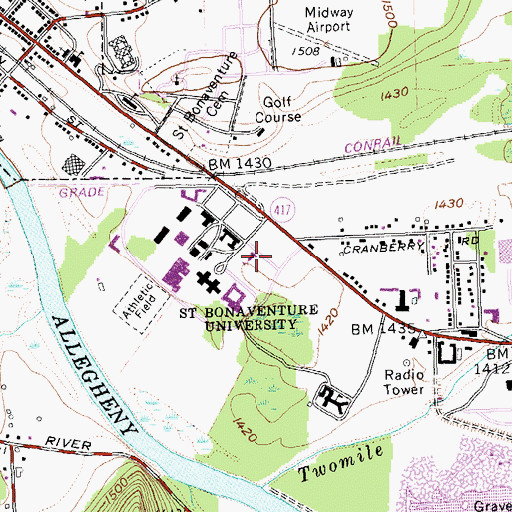Topographic Map of Hopkins Hall, NY