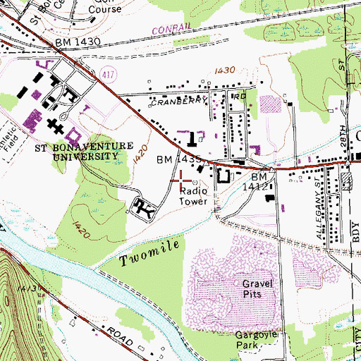 Topographic Map of Village of Saint Anthony, NY